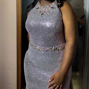 Blingy purple prom dress
